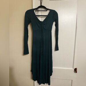 Chic Long Sleeve Teal Dress